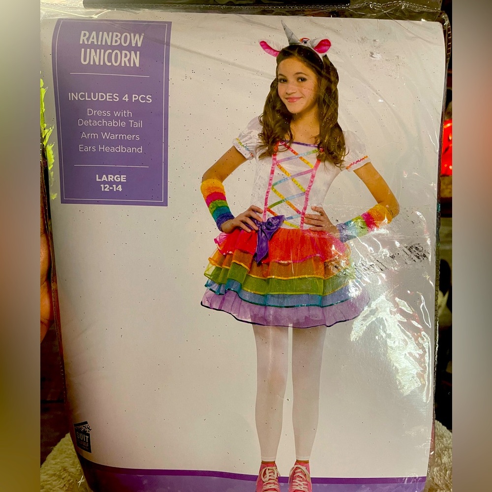 Rainbow Unicorn Size Large 12-14